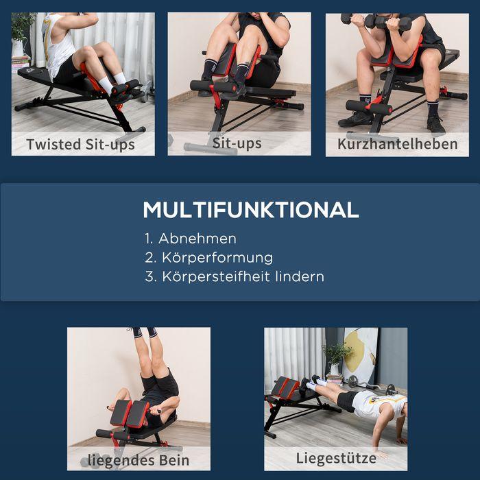 Actual product image Swisshandel24 Weight bench Fitness bench Incline bench Multifunction abdominal trainer Adjustable steel Black