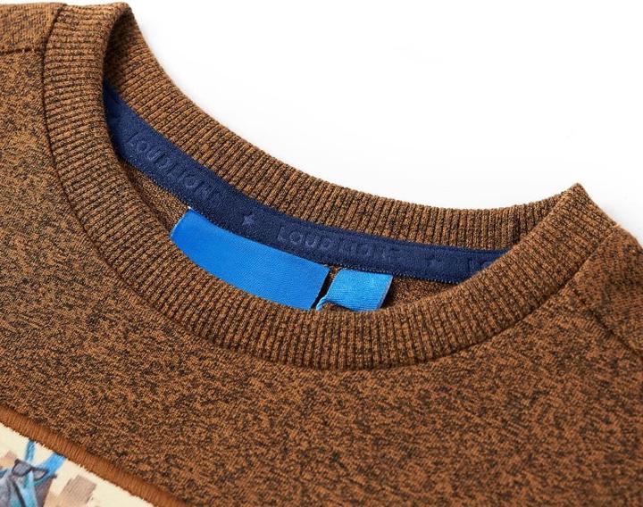 Actual product image VidaXL Children's long-sleeved shirt Cognac Melange 92,Material: 50 (92)
