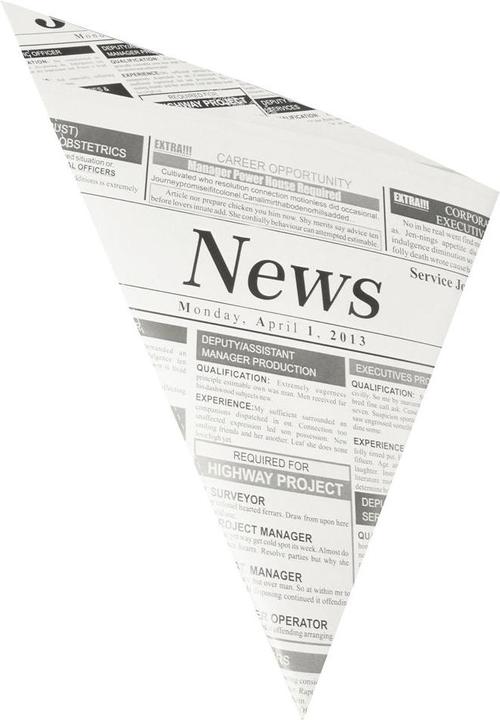 Actual product image Papstar Newsprint" conical bag, 325 x 230 x 230 mm made of parchment substitute, 40 g/sqm, contents: 250 g (1000 x)