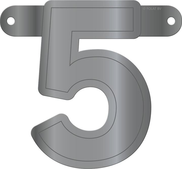 Produktbild Folat Banner mit 5 Buchstaben metallisches Silber