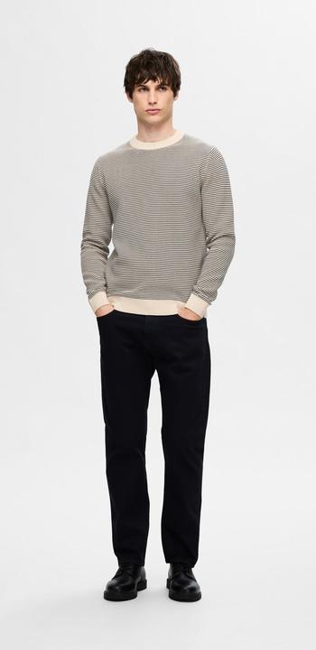 Image du produit Selected Homme Pull-over en maille rayé à col rond (XXL)
