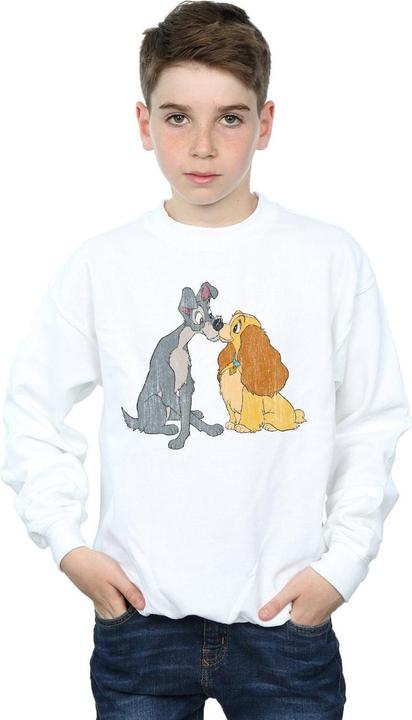 Actual product image Disney Boys Lady And The Tramp Distressed Kiss Sweatshirt (128)