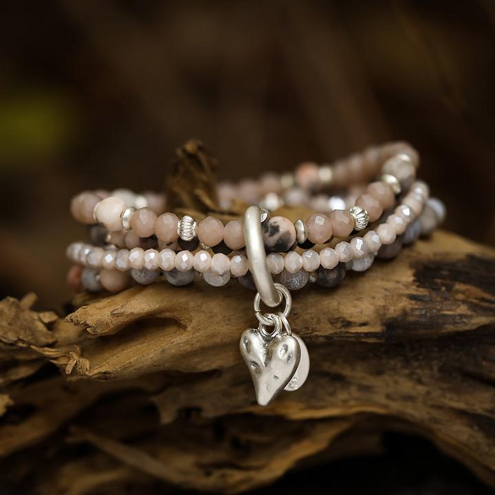 Produktbild Andreani Armband mit echten Steinen Kiwi Jaspis (80 cm, Herz, Achat)