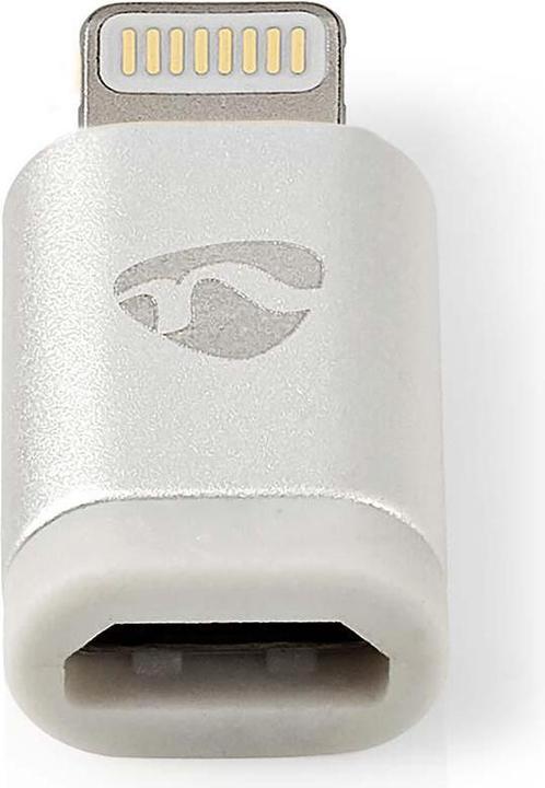 Actual product image Nedis Lightning adapter | Apple Lightning 8-pin | USB Micro-B socket | Gold-plated | Aluminium | Packing (Lightning, USB Micro-B)