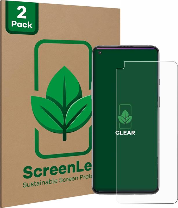 Produktbild ScreenLeaf Schutzfolie nachhaltiger Displayschutz Displayschutzfolie Folie Klar Transparent (2 Stück, OnePlus 8T)