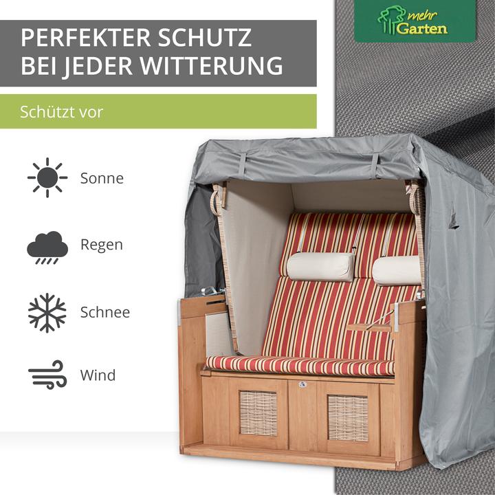 Produktbild Mehr Garten Schutzhülle für Korbsessel | 125 x 100 x 165/140 cm | Oxford gewebtes Polyester