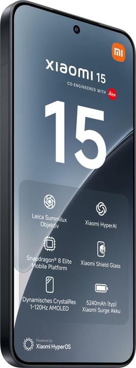 Produktbild Xiaomi 15 (512 GB, Black, 6.36", Dual SIM, 50 Mpx, 5G)