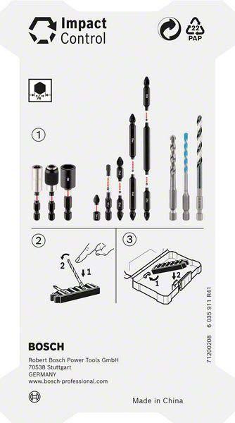 Actual product image Bosch Professional Zubehör Pick and Click Multi Construction Drill and Impact Control Screwdriver bit set (Hexagon socket TX M20, Hexagon socket TX M30, Hexagon socket TX M15, Hexagon socket TX M25, Hexagon socket TX M40, Cross Phillips PH M1, Cross Phillips PH M2, Cross Pozidriv PZ M2, Cross Phillips PH M3, Cross Pozidriv PZ M3)