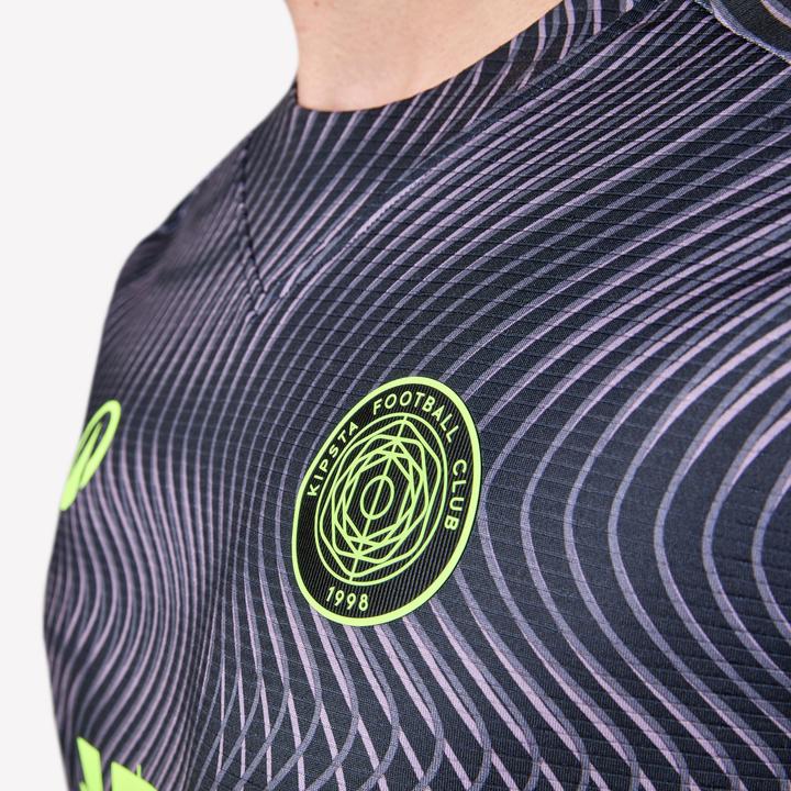 Image du produit Kipsta Maillot de football adulte viralto ii manches courtes wavy noir, & jaune fluo (XXL)