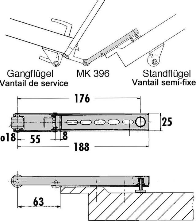 Actual product image Dormakaba Driver flap MK 396 (Room door, Entrance door, Wooden door, French window, Indoor)