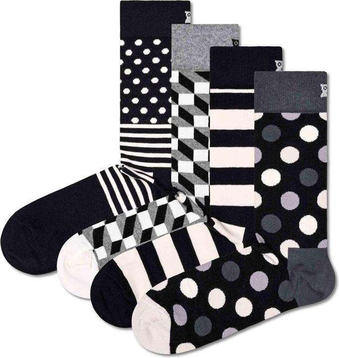 Immagine prodotto Happy Socks Classico bianco e nero (confezione da 4, 36 - 40)