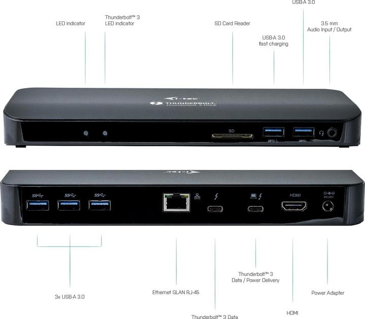 Produktbild i-tec Thunderbolt 3 Dual Dock (Thunderbolt, 5 Ports)