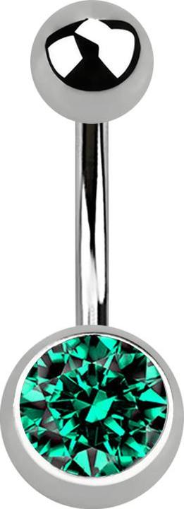 Star Piercing Banane silber mit Kugel und Kugel Kristall türkis (ohne Messing, Titan G23)