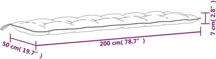 Immagine prodotto VidaXL Cuscino per panca da giardino O x ford in tessuto (200 x 50 x 7 cm)