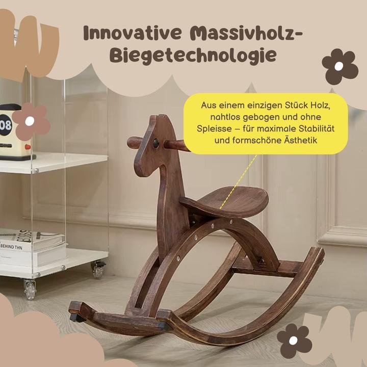 Immagine prodotto Hermex Cavallo a dondolo Cavallo di legno Giocattolo per bambini Cavallo giocattolo Giocattolo di legno