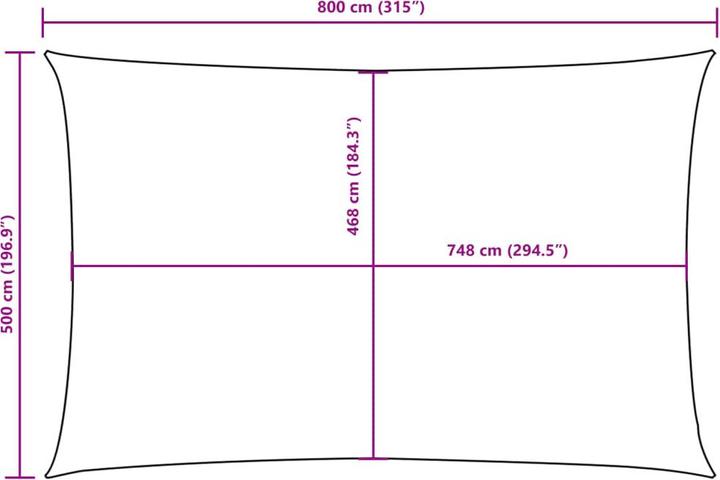 Produktbild VidaXL Sonnensegel (500 x 800 cm)