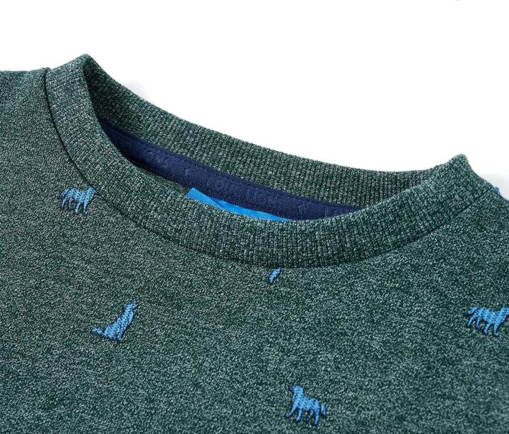 Actual product image VidaXL Children's sweatshirt dark green melange 92,Material: 50 (92)