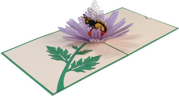 Image du produit Hervorragend Carte de voeux Abeille sur fleur - 3D Pop-up (1 pcs)