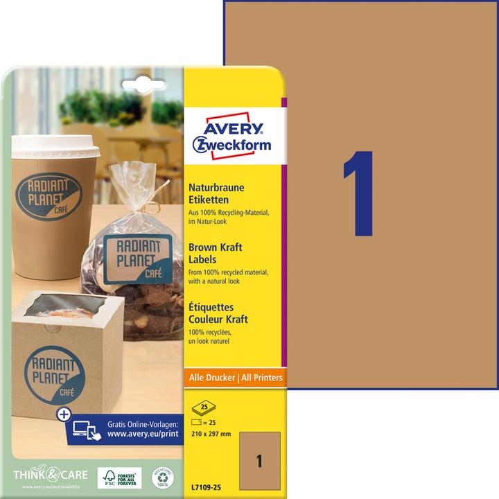 Actual product image Avery Naturbraune Etiketten