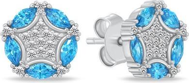 Produktbild Brilio Silver - Silver earrings with blue and clear zircons EA1144WAQ