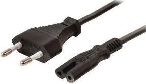Produktbild RND Electronics AC-Netzkabel, Schutzkontaktstecker Typ C (CEE 7/16) - IEC 60320 C7, 3m, Schwarz (3 m)