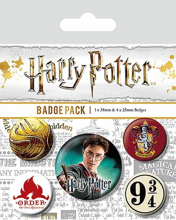 Actual product image Pyramid HARRY POTTER - Pack 5 Badges - Gryffindor