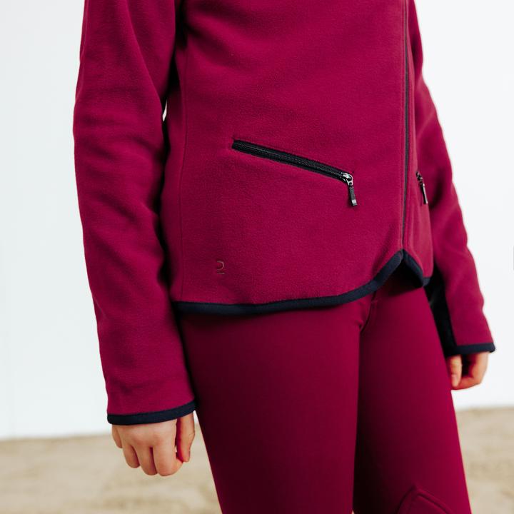 Image du produit Fouganza Kids' Horse Riding Fleece 100 - Pourpre/Cherry (152)