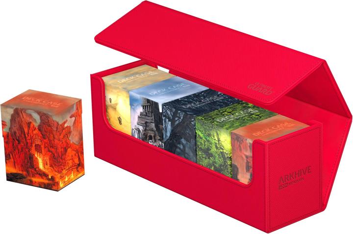 Actual product image Ultimate Guard Card Box XenoSkin Arkhive Monocolor 400+ Red