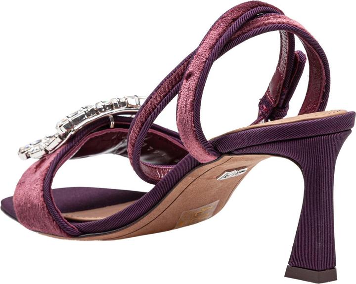 Actual product image Dolce & Gabbana velvet sandal in vinacca color with buckle with stones (39)