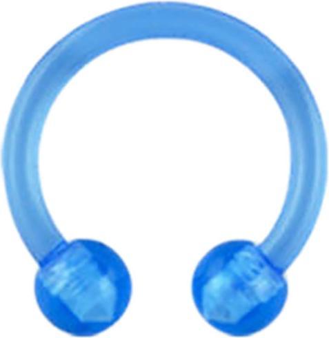 Star Piercing Micro Circular Barbell hellblau transparent mit zwei Kugeln (ohne Messing, Acryl)