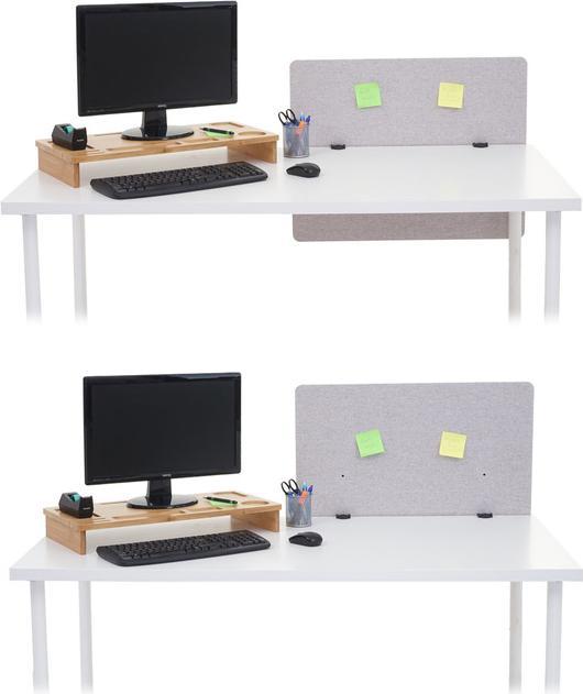 Image du produit Mendler Cloison acoustique de bureau, cloison d'intimité de bureau, double paroi tissu/textile - 75x60cm