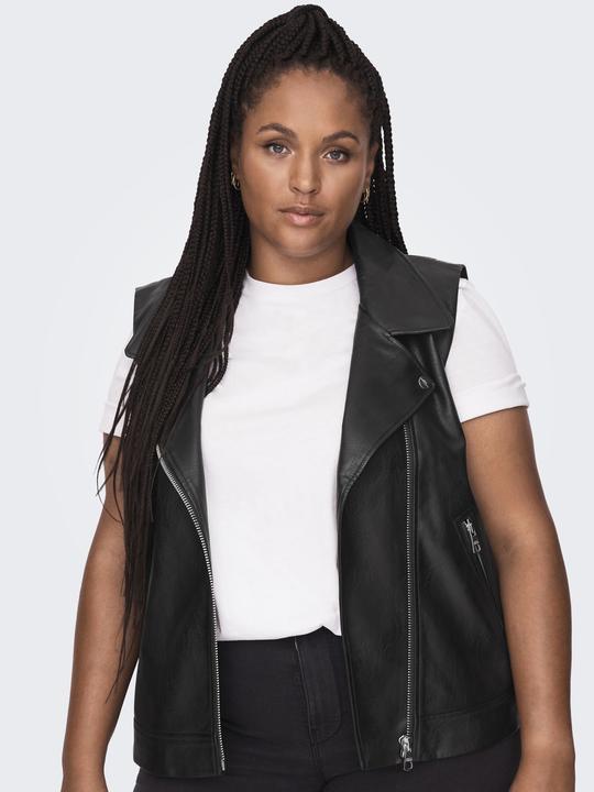 Actual product image Only Curvy faux leather biker waistcoat biker jacket (L)