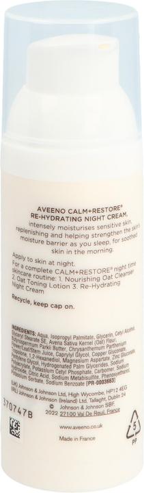 Nährwerte und Zutaten Aveeno Calm+Rest Re Hyd Nachtcr Ha 500ml (50 ml, Nachtcreme)