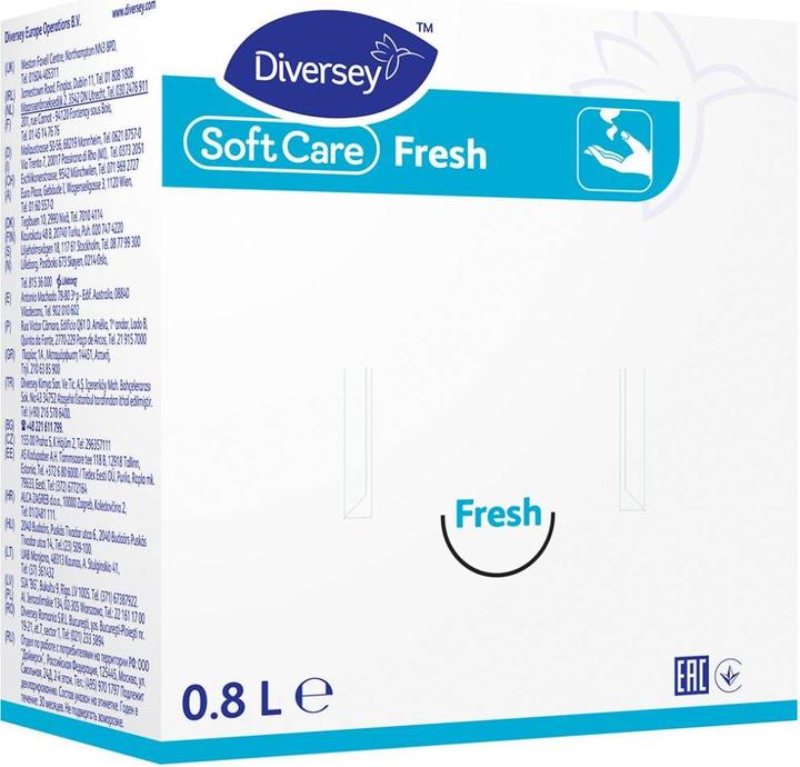 Actual product image Diversey Håndsaebe Soft Care Fresh H1 t/Soft Care Line disp.800ml (Liquid soap, 800 ml)