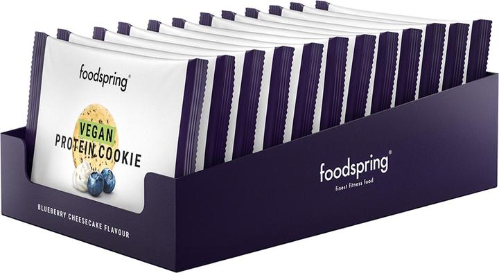 Immagine prodotto Foodspring Biscotto proteico vegano (Torta di formaggio al mirtillo, 12 pz., 600 g)