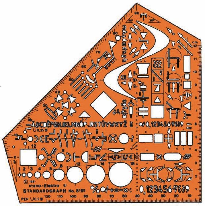 Standardgraph Stencil School Angle orange (155 mm)