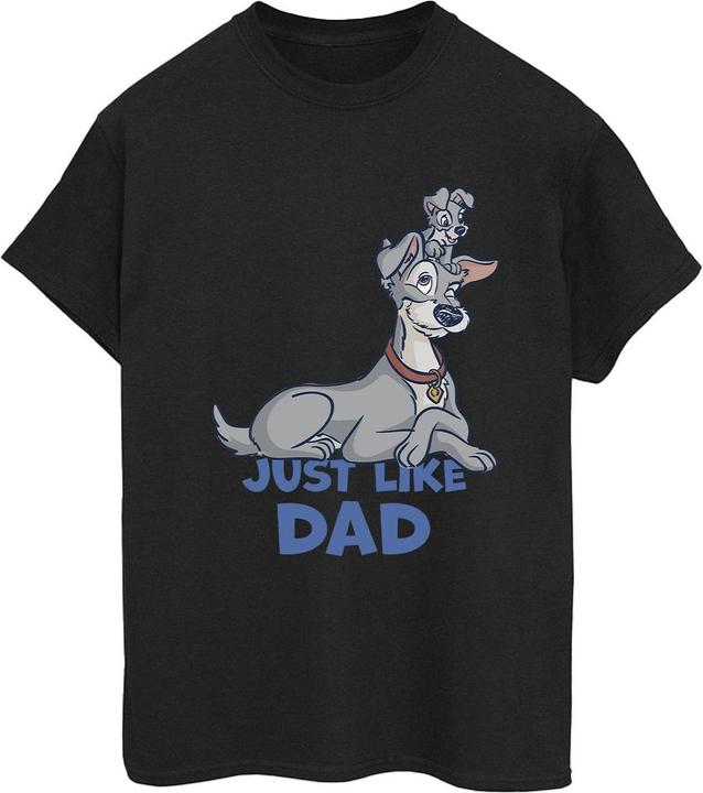 Actual product image Disney Womens/Ladies Lady And The Tramp Just Like Dad Cotton Boyfriend T-Shirt (S)