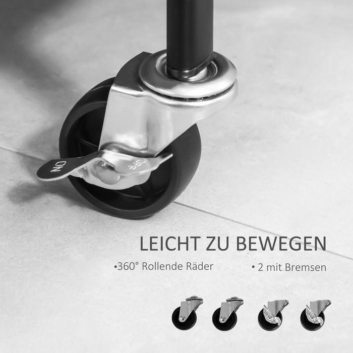 Actual product image Swisshandel24 Kleiderständer auf Rollen, Garderobenständer mit Kleiderstange, Schuhablage