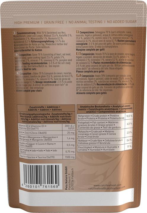 Actual product image Catz Finefood No.09 Wild (Adult, 4 pcs., 95 g)