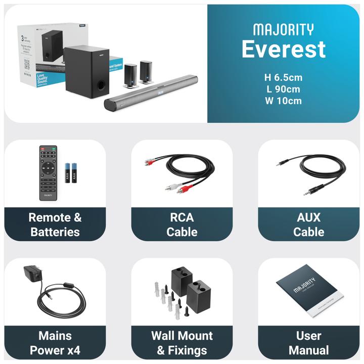 Actual product image Majority Everest 5.1 Dolby Audio Soundbar EU