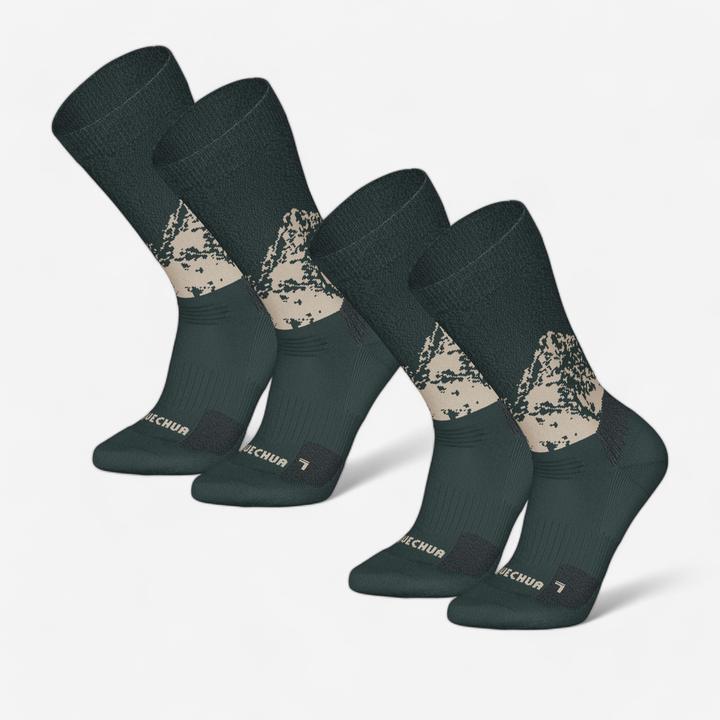 Image du produit Quechua Chaussettes de randonnée femme/homme chaudes mi-hautes - SH500 2 paires (39, 42)