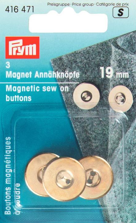 Actual product image Prym Magnet sewing button, gold 19 mm, card 3 pcs.