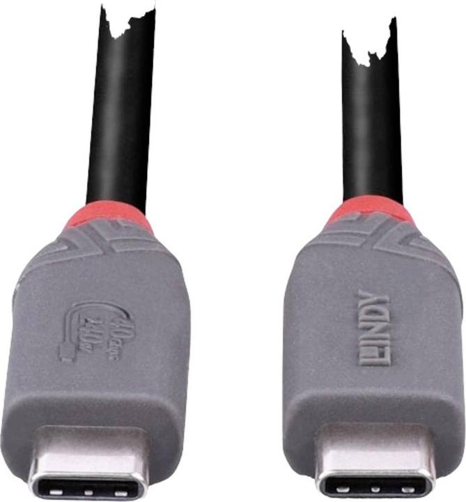 Produktbild Lindy 0.8m USB4 240W Typ C Kabel, 40Gbit/s, Anthra Line Typ C Stecker an C Stecker (0.80 m, USB 4.0)