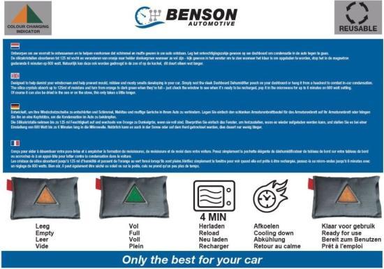 Produktbild Benson Auto Luftentfeuchter wiederverwendbar mit Feuchtigkeitsanzeige