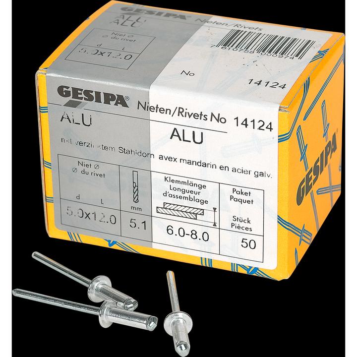 Image du produit Gesipa Rivets aveugles 5.0x12 mm aluminium 50 pièces