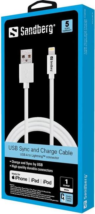 Image du produit Sandberg USB sur la foudre (1 m, USB 2.0)
