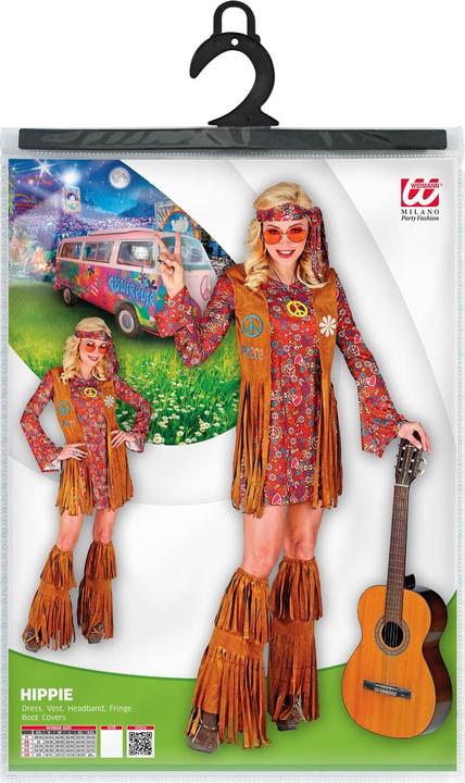 Produktbild Widmann HIPPIE (Kleid, Weste, Stirnband, Stiefelüberzieher mit Fransen), XL (XL)