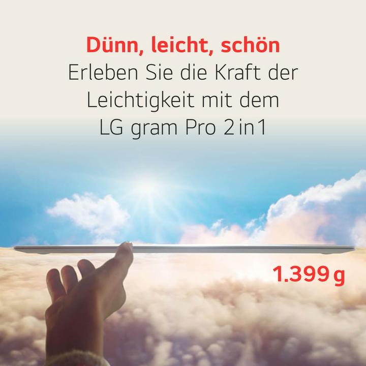 Actual product image LG gram Pro (16", Intel Core Ultra 7 155H, 16 GB, 1000 GB, DE)