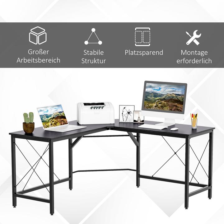 Image du produit Homcom Bureau en angle (150 x 150 x 76 cm)