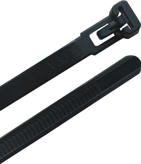 Produktbild HP Autozubehör Kabelbinder Länge 100 mm Breite 3,6 mm Polyamid 6.6 schwarz (Kunststoffkabelbinder, 100 mm, 100 Stk.)